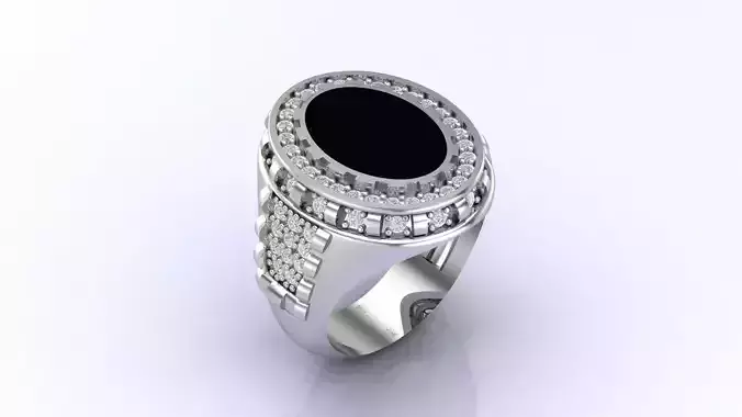 Print Ready STL 3DM  Gents Rings Diamond Men Ring 