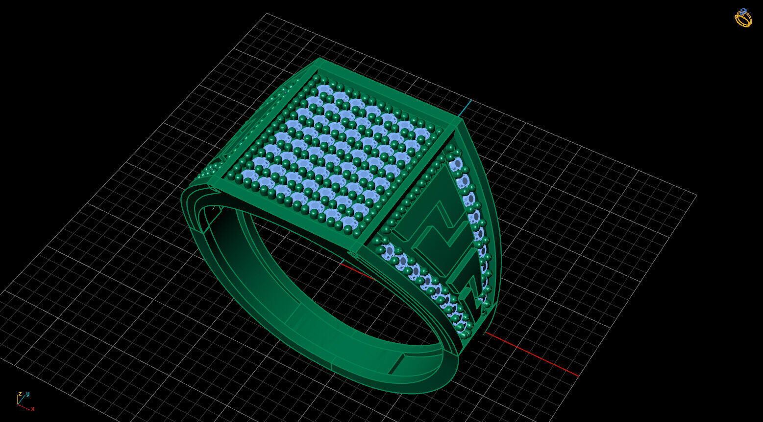 Print Ready STL 3DM Gents Rings Diamond Men Ring 3D print model_2