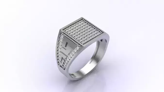 Print Ready STL 3DM  Gents Rings Diamond Men Ring  3D print model