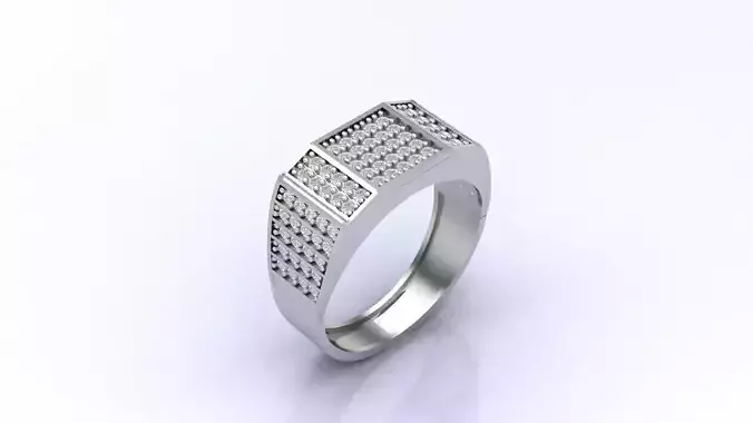 Print Ready STL 3DM  Gents Rings Diamond Men Ring  3D print model