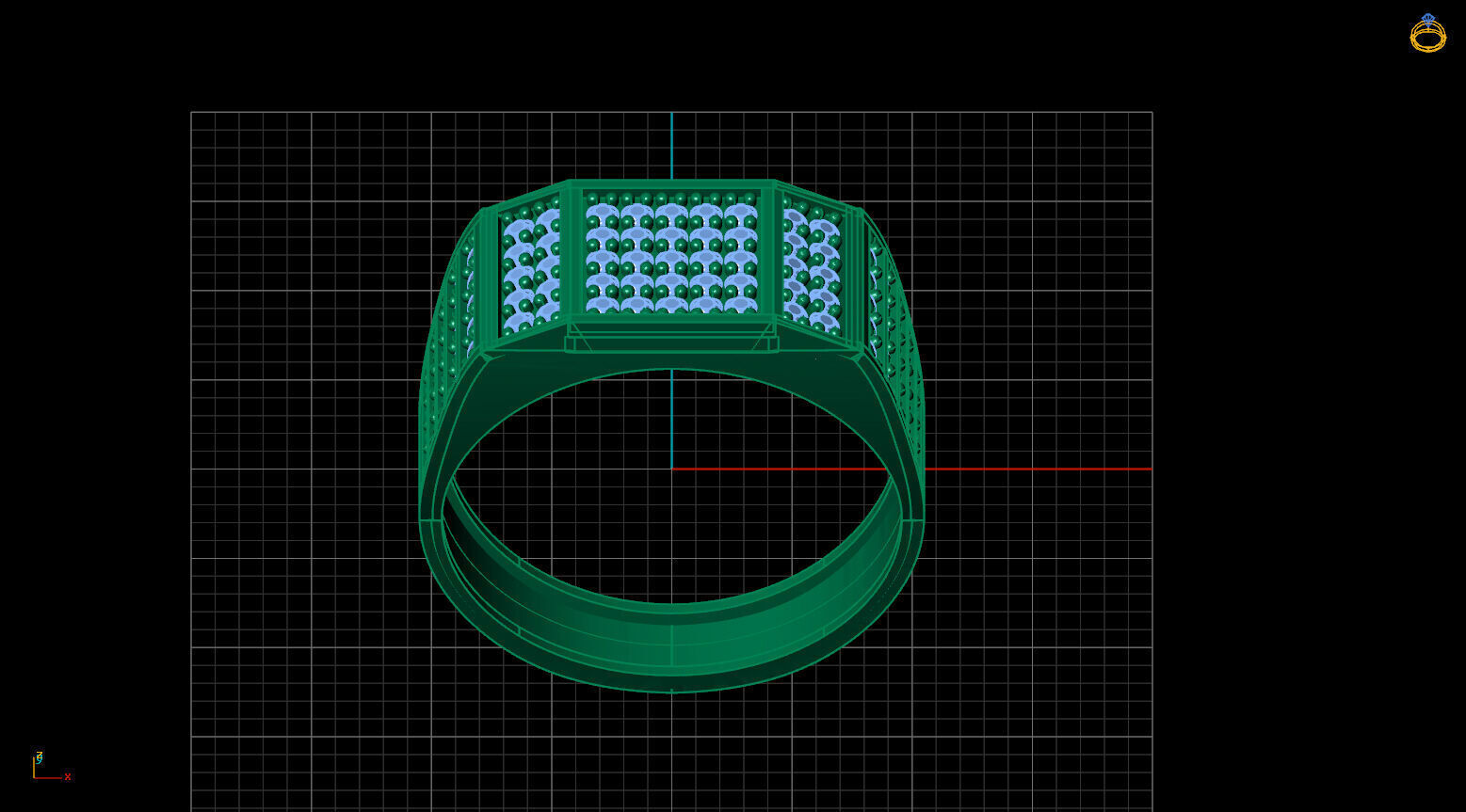 Print Ready STL 3DM Gents Rings Diamond Men Ring 3D print model_3