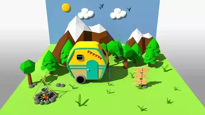 Cartoonish Camp Environment  