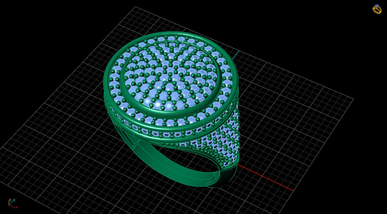 Print Ready STL 3DM  Gents Rings Diamond Men Ring  3D print model_2