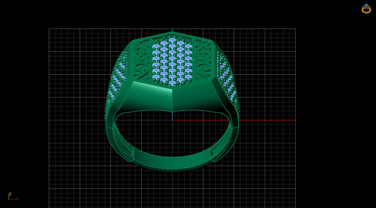 Print Ready STL 3DM Gents Rings Diamond Men Ring 3D print model_3