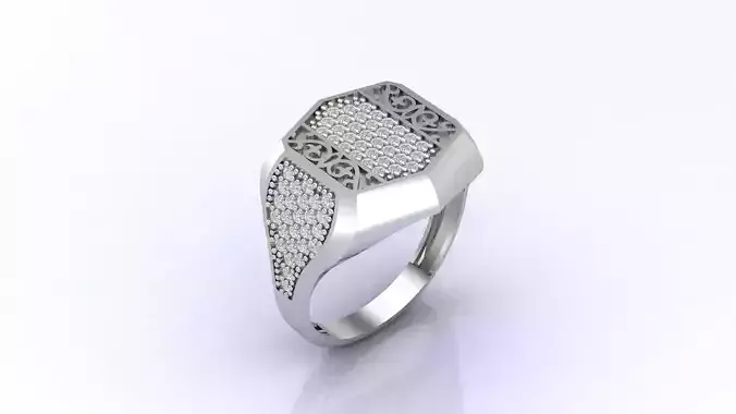 Print Ready STL 3DM  Gents Rings Diamond Men Ring  3D print model