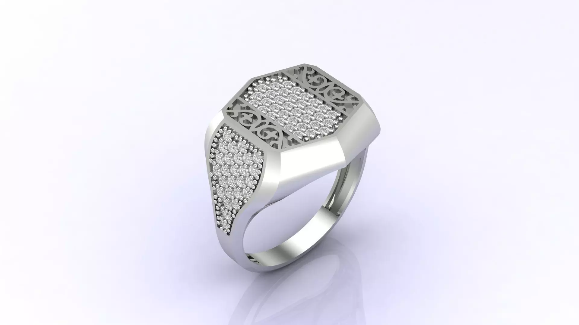 Print Ready STL 3DM Gents Rings Diamond Men Ring 3D print model_0