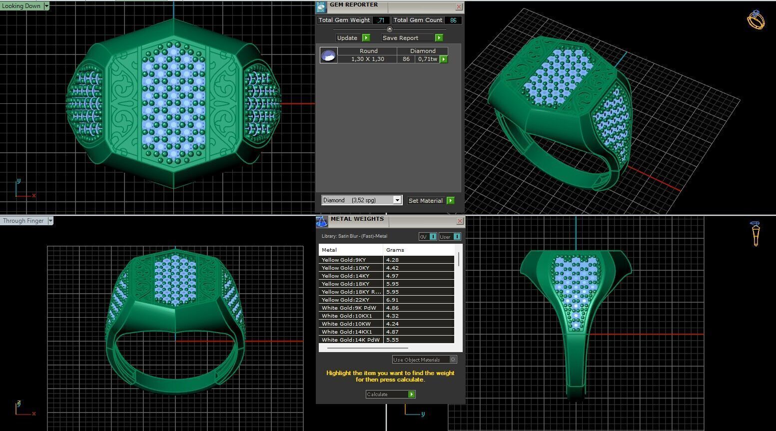 Print Ready STL 3DM Gents Rings Diamond Men Ring 3D print model_6