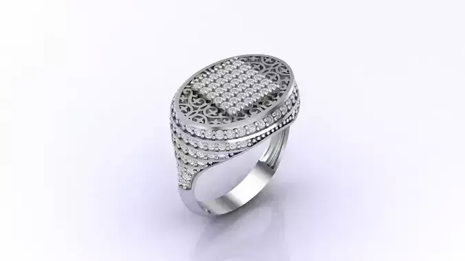 Print Ready STL 3DM  Gents Rings Diamond Men Ring  3D print model