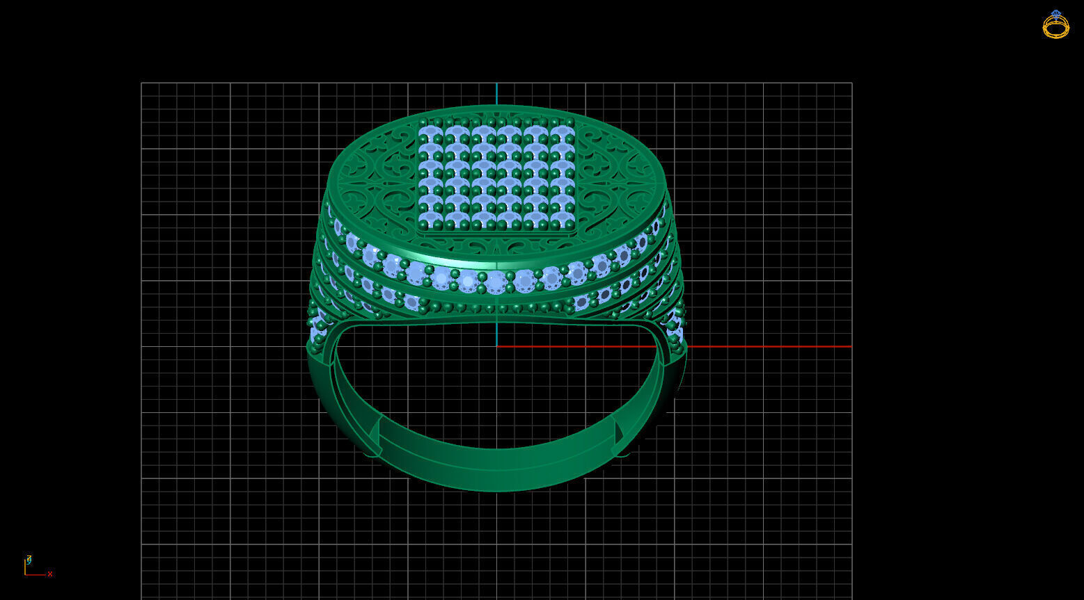 Print Ready STL 3DM Gents Rings Diamond Men Ring 3D print model_3