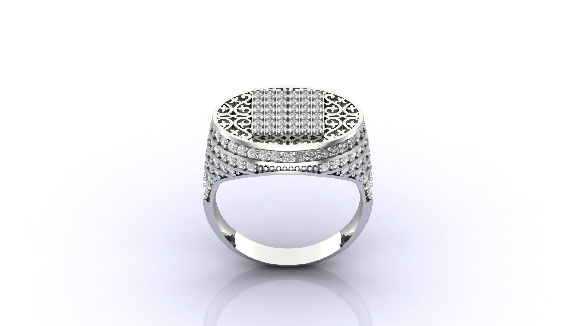 Print Ready STL 3DM Gents Rings Diamond Men Ring 3D print model_1