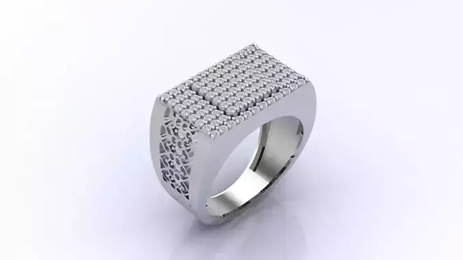 Print Ready STL 3DM  Gents Rings Diamond Men Ring 