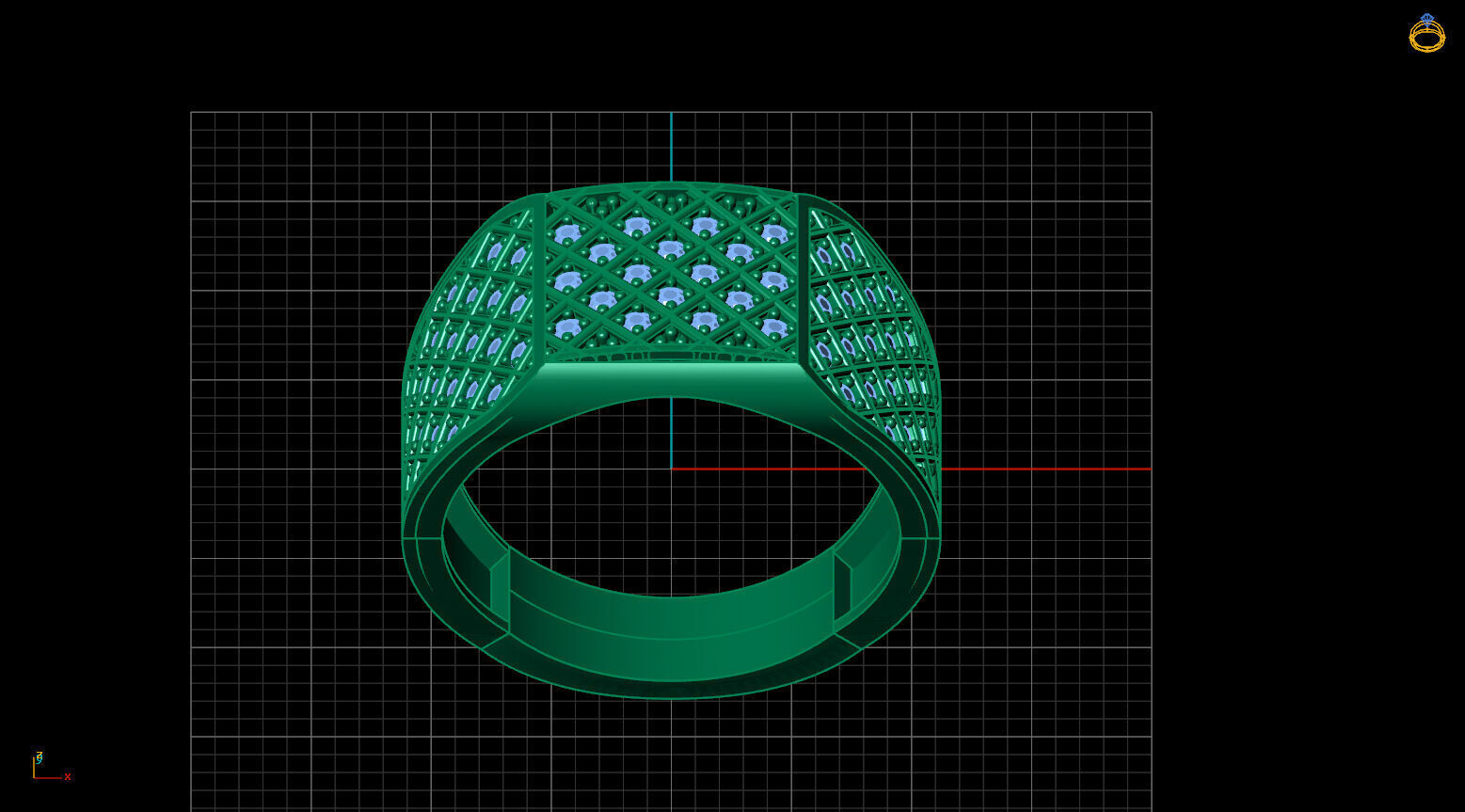 Print Ready STL 3DM Gents Rings Diamond Men Ring 3D print model_3