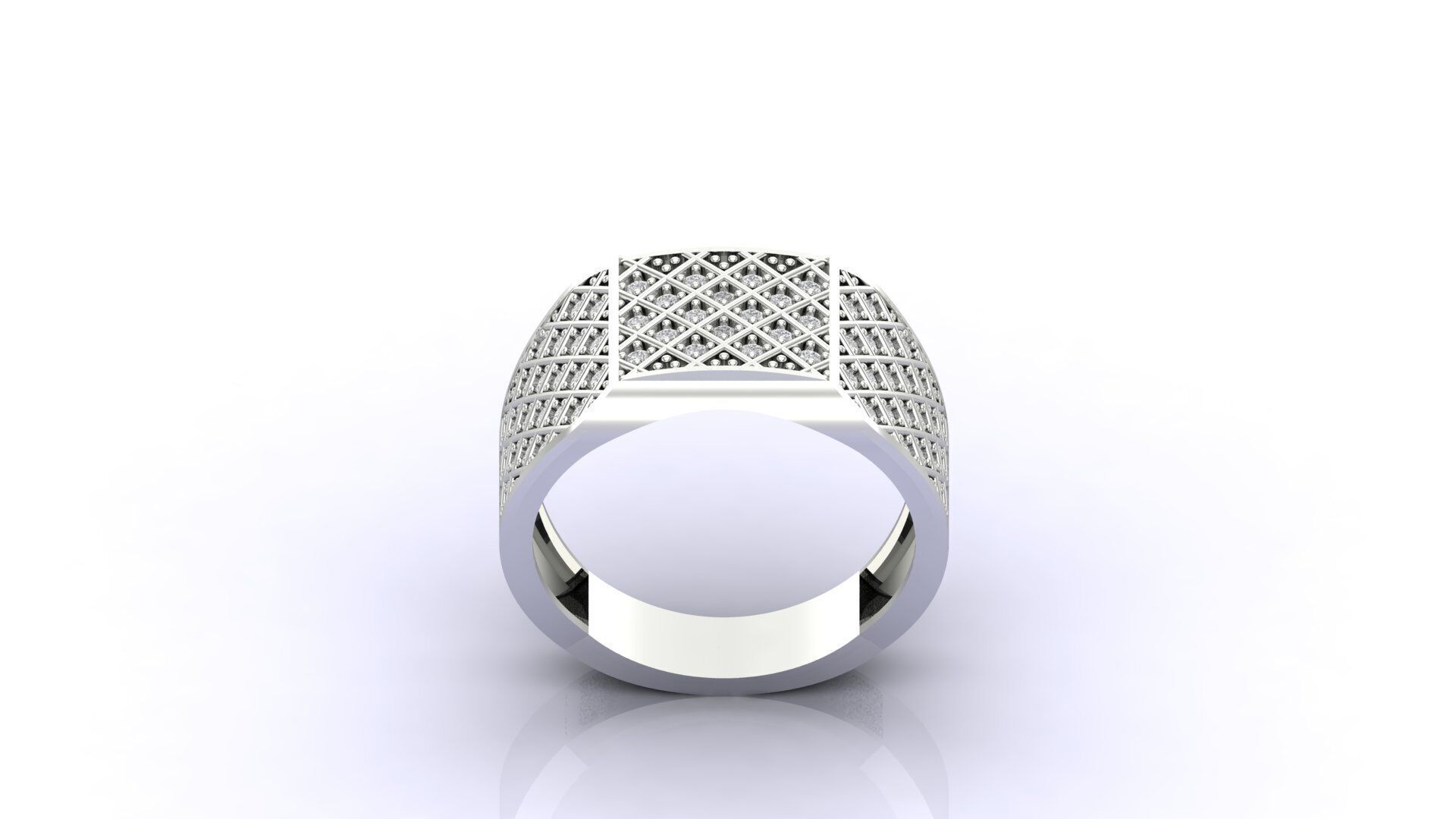 Print Ready STL 3DM Gents Rings Diamond Men Ring 3D print model_1