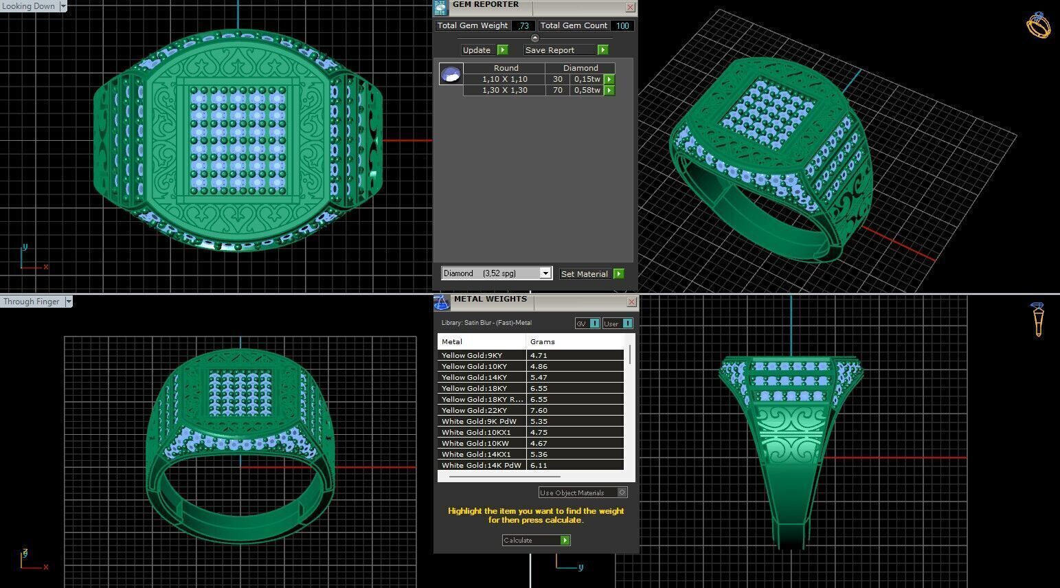 Print Ready STL 3DM Gents Rings Diamond Men Ring 3D print model_6