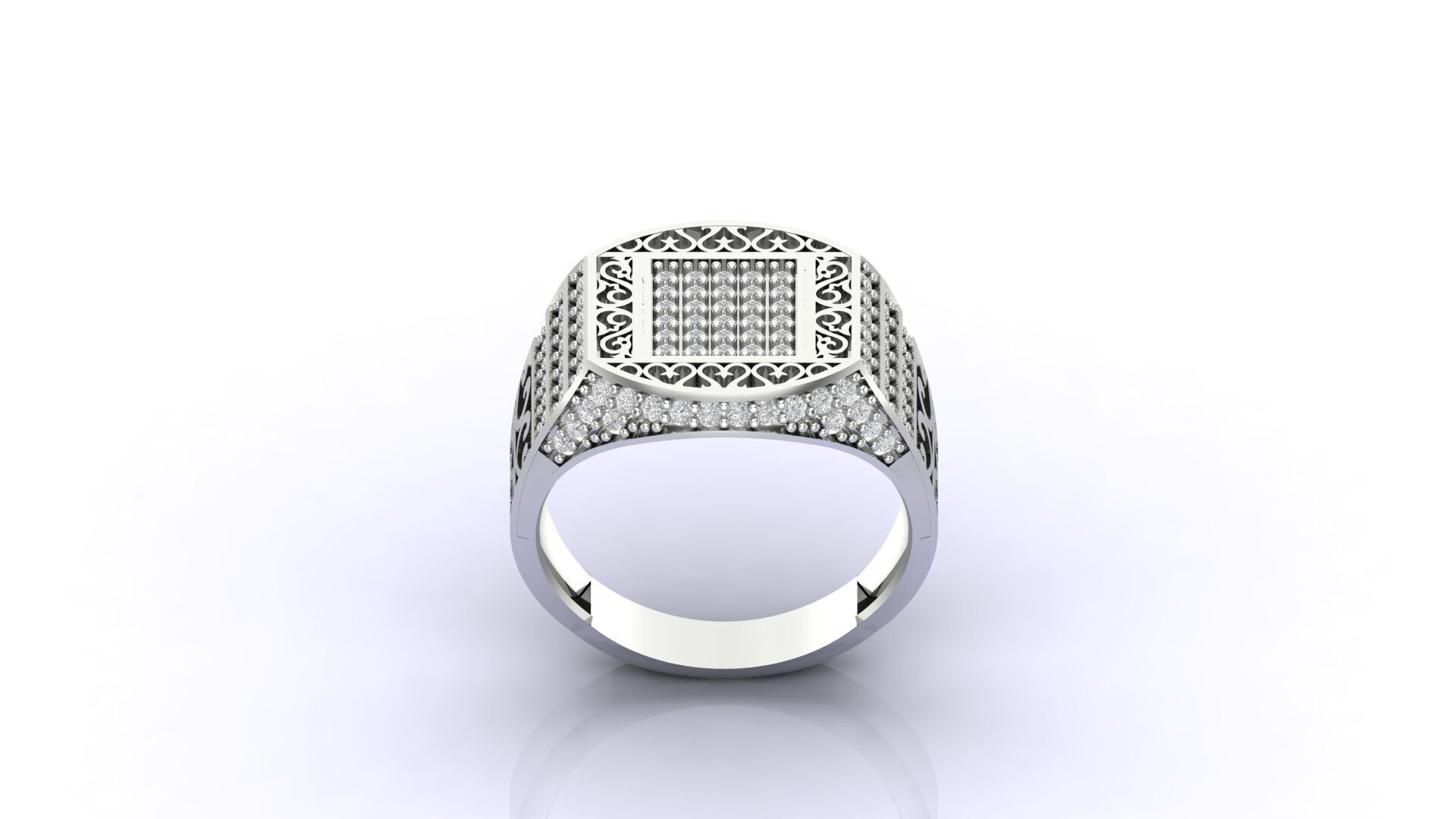 Print Ready STL 3DM Gents Rings Diamond Men Ring 3D print model_1