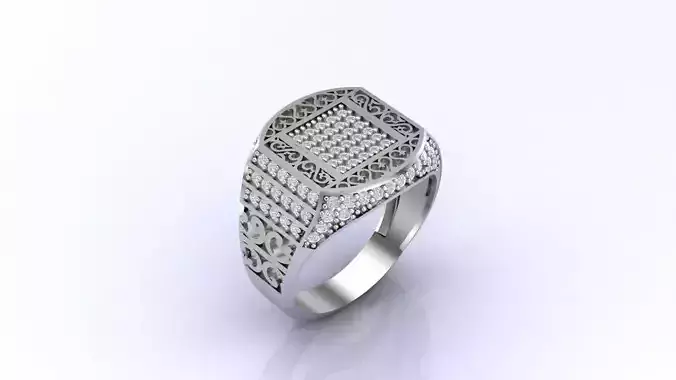 Print Ready STL 3DM  Gents Rings Diamond Men Ring  3D print model