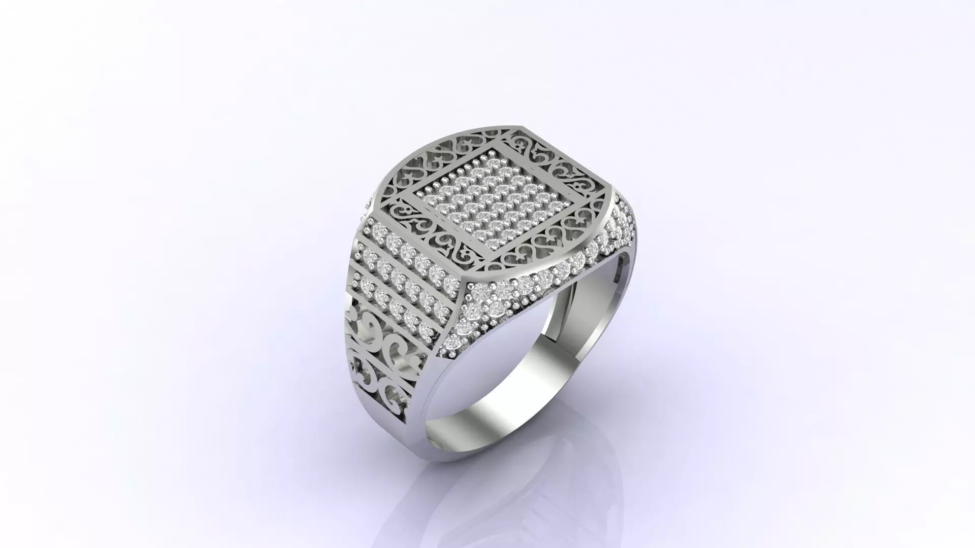 Print Ready STL 3DM Gents Rings Diamond Men Ring 3D print model_0