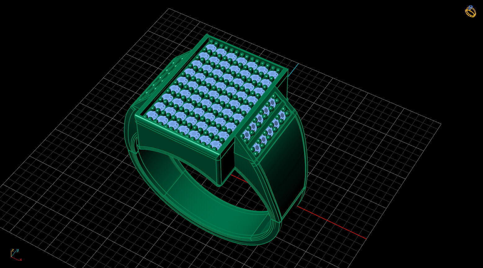 Print Ready STL 3DM Gents Rings Diamond Men Ring 3D print model_2