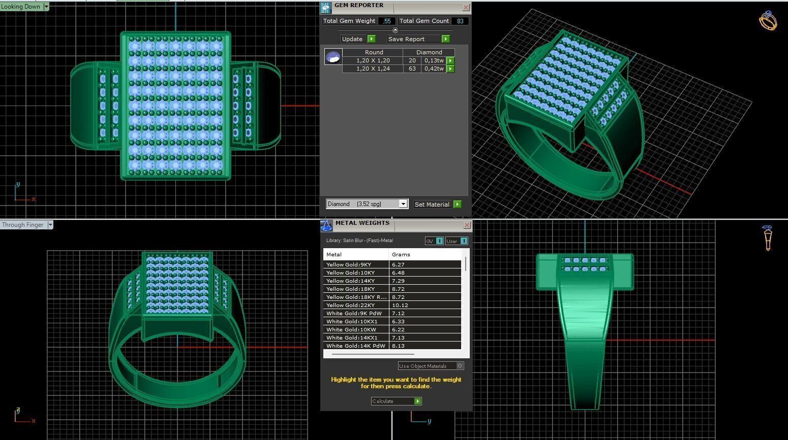 Print Ready STL 3DM Gents Rings Diamond Men Ring 3D print model_6