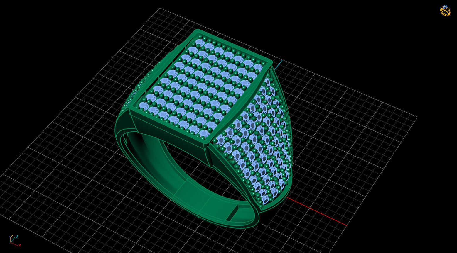 Print Ready STL 3DM Gents Rings Diamond Men Ring 3D print model_2