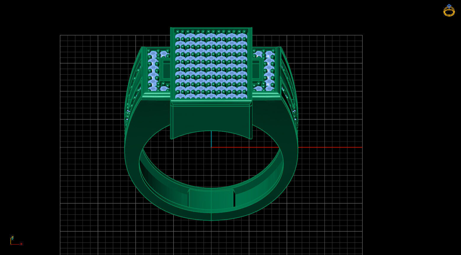 Print Ready STL 3DM Gents Rings Diamond Men Ring 3D print model_3
