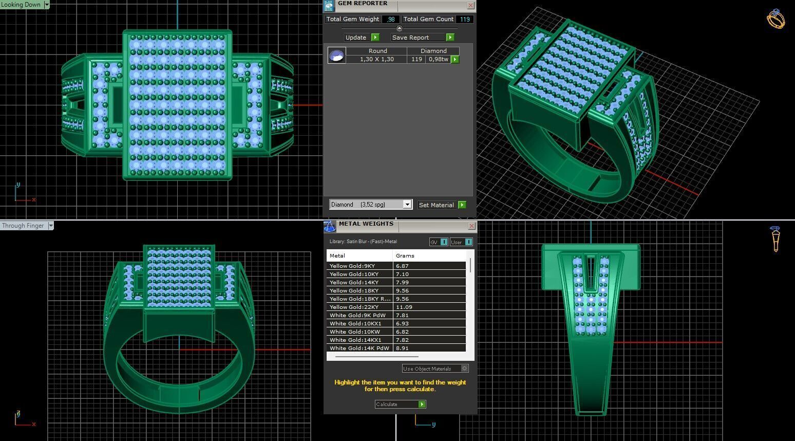 Print Ready STL 3DM Gents Rings Diamond Men Ring 3D print model_6
