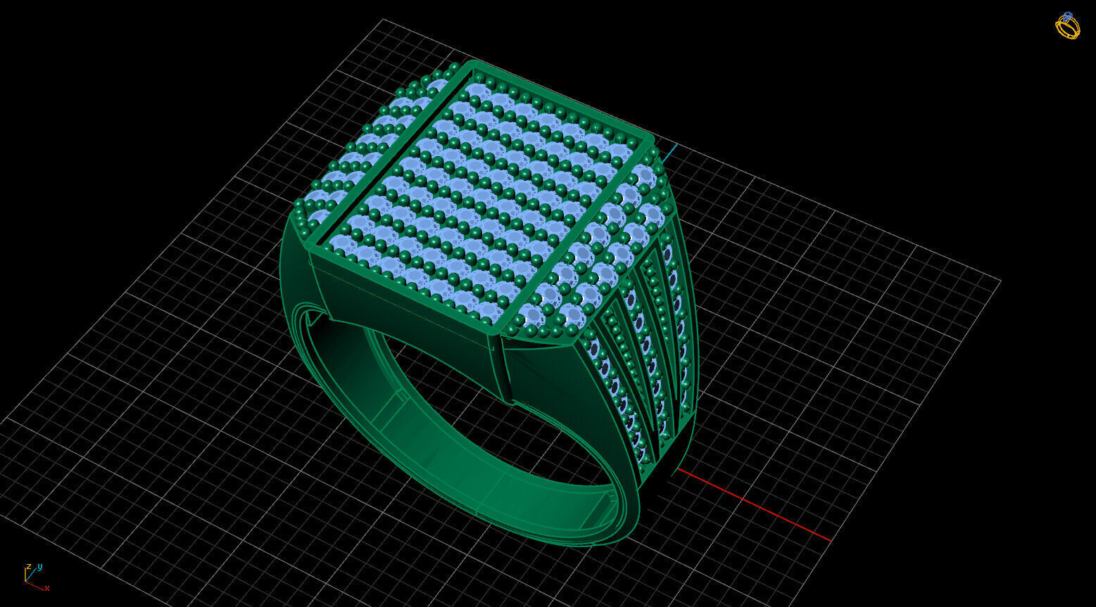 Print Ready STL 3DM Gents Rings Diamond Men Ring 3D print model_2