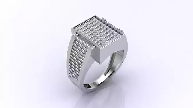 Print Ready STL 3DM  Gents Rings Diamond Men Ring  3D print model