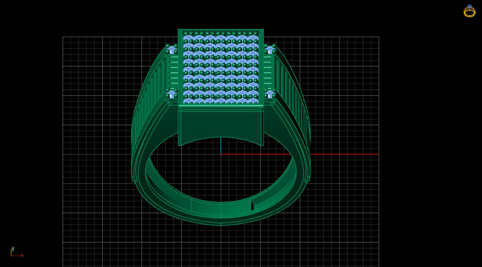Print Ready STL 3DM Gents Rings Diamond Men Ring 3D print model_3