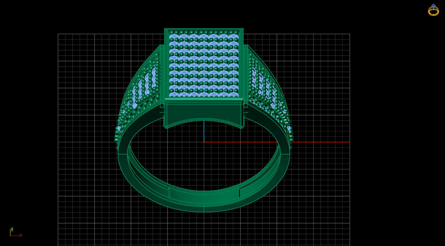 Print Ready STL 3DM Gents Rings Diamond Men Ring 3D print model_3