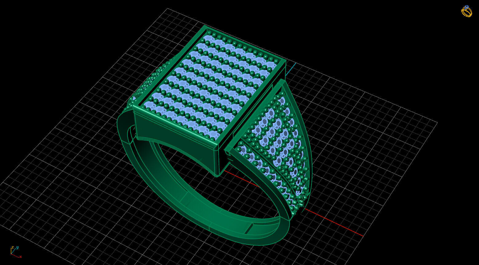 Print Ready STL 3DM Gents Rings Diamond Men Ring 3D print model_2