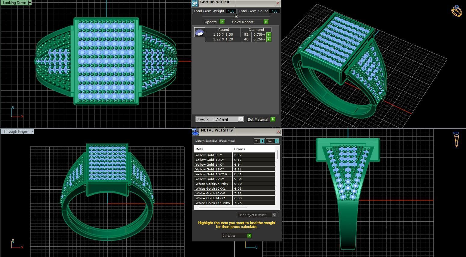 Print Ready STL 3DM Gents Rings Diamond Men Ring 3D print model_6