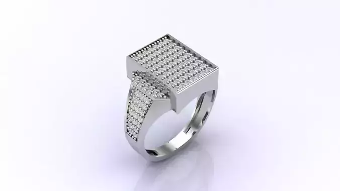 Print Ready STL 3DM  Gents Rings Diamond Men Ring  3D print model