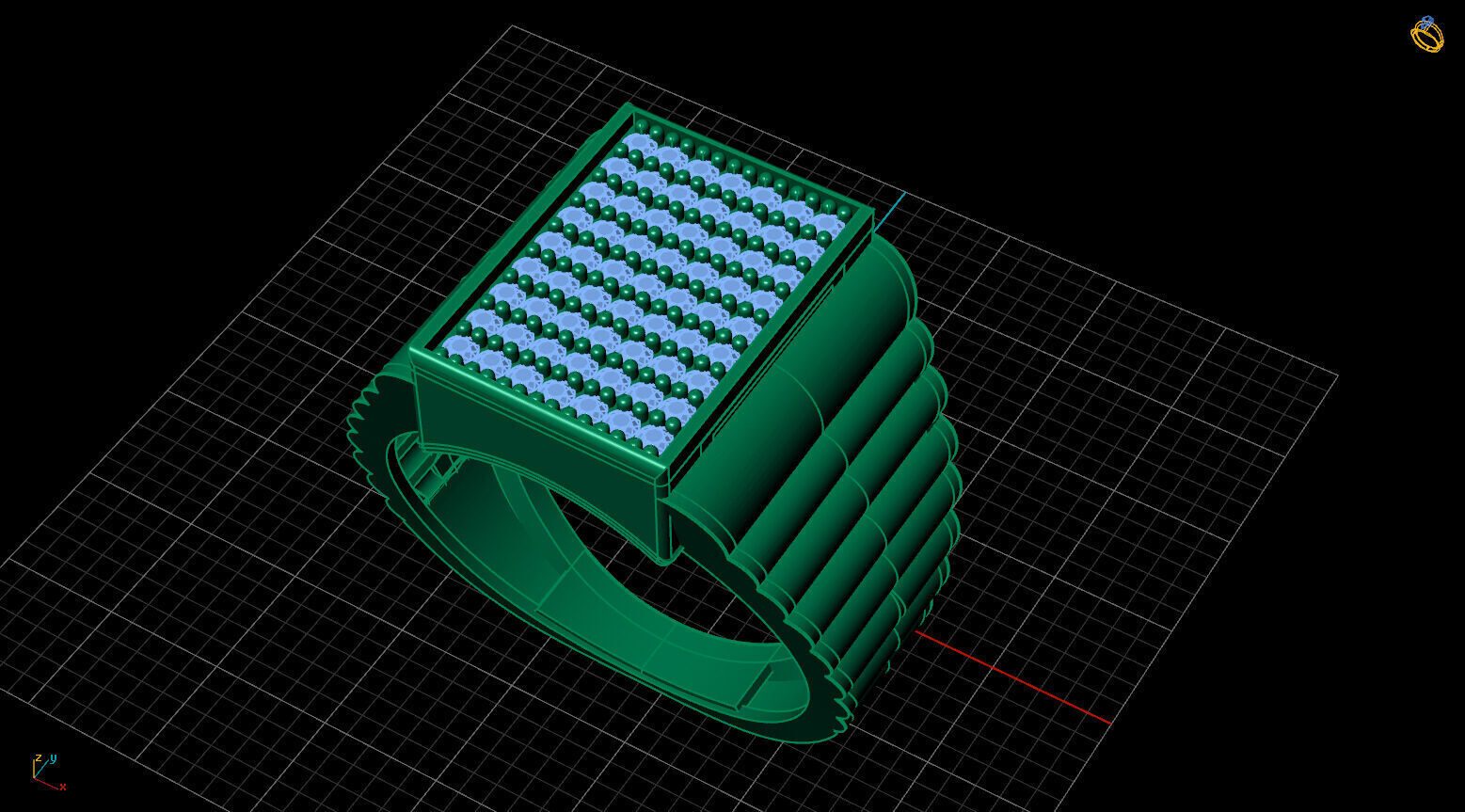 Print Ready STL 3DM Gents Rings Diamond Men Ring 3D print model_2