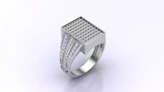 Print Ready STL 3DM  Gents Rings Diamond Men Ring  3D print model