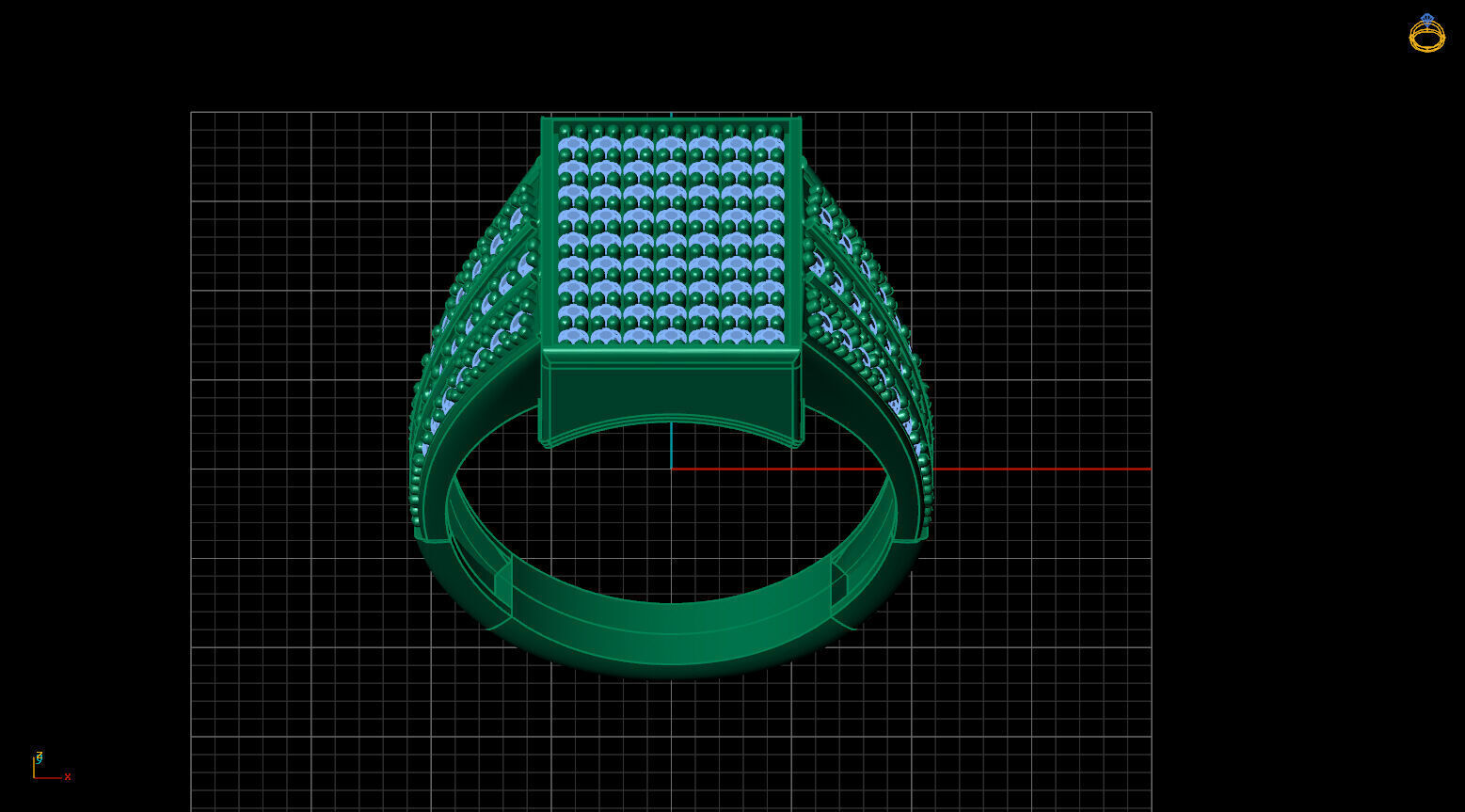 Print Ready STL 3DM Gents Rings Diamond Men Ring 3D print model_3