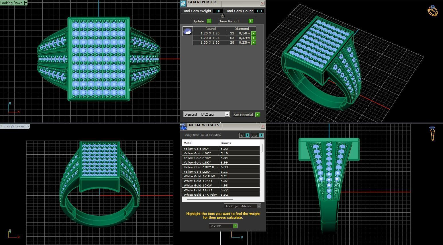 Print Ready STL 3DM Gents Rings Diamond Men Ring 3D print model_6