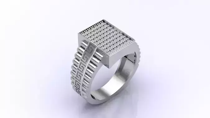 Print Ready STL 3DM  Gents Rings Diamond Men Ring  3D print model