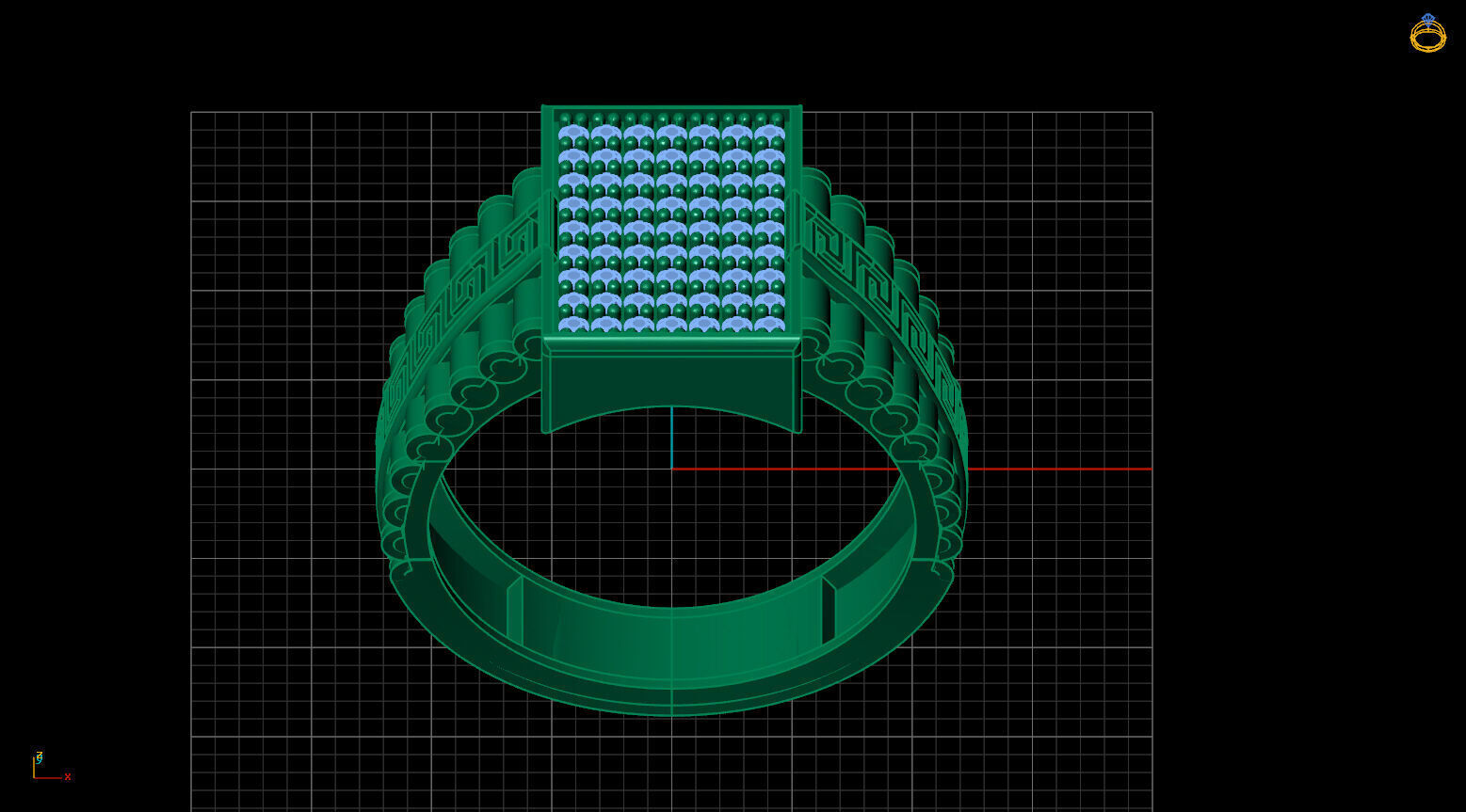 Print Ready STL 3DM Gents Rings Diamond Men Ring 3D print model_3