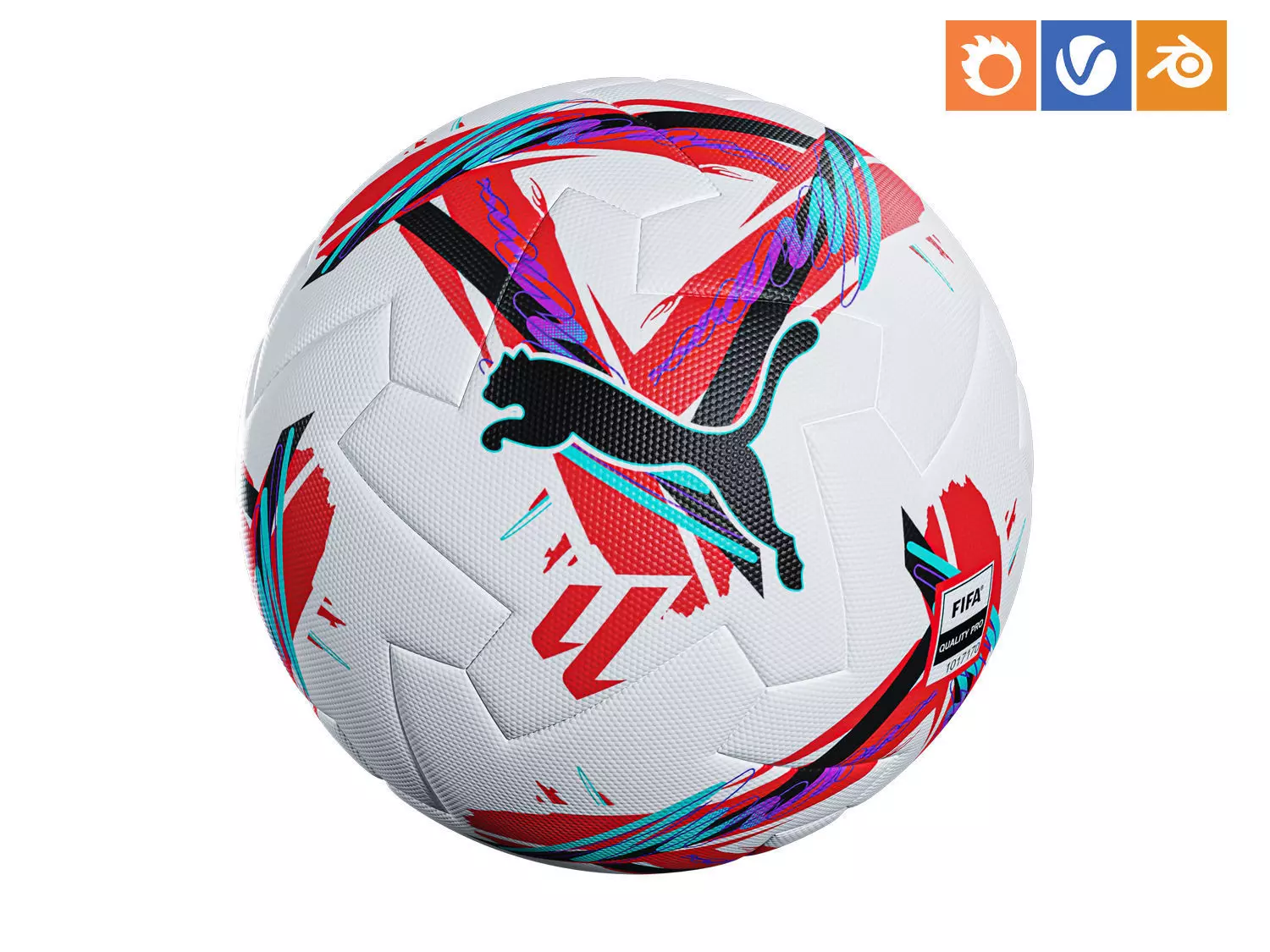Puma la liga 1 Soccer Ball 24-25 Low-poly 3D model
