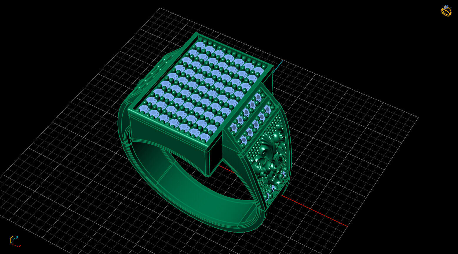 Print Ready STL 3DM  Gents Rings Diamond Men Ring  3D print model_2