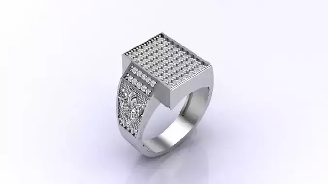 Print Ready STL 3DM  Gents Rings Diamond Men Ring  3D print model