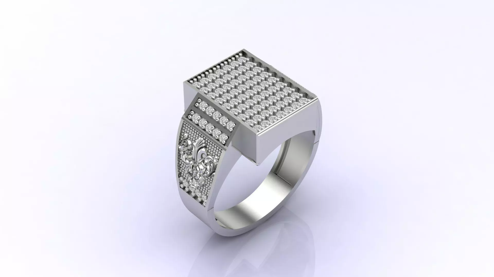 Print Ready STL 3DM  Gents Rings Diamond Men Ring  3D print model_0