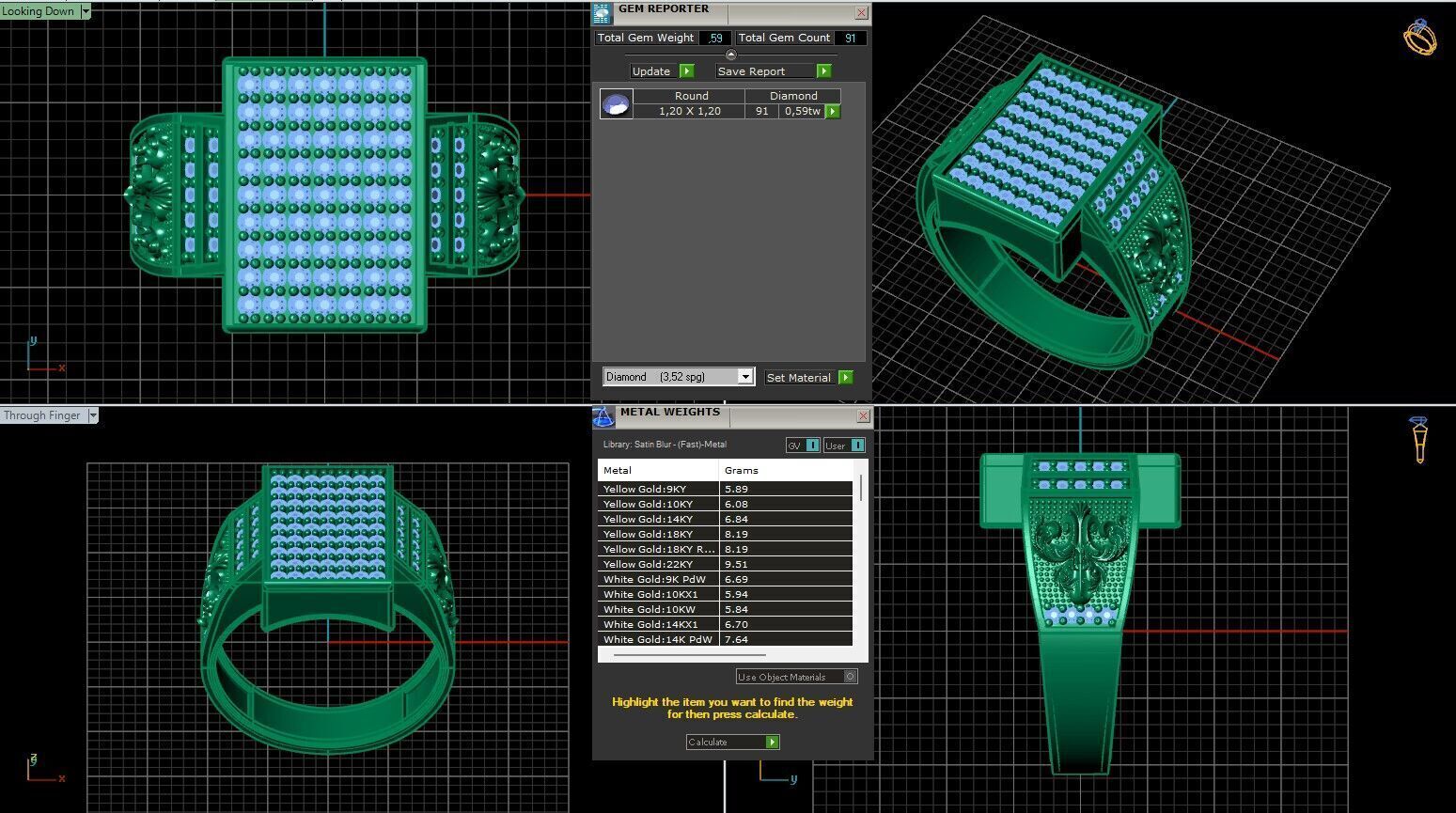 Print Ready STL 3DM  Gents Rings Diamond Men Ring  3D print model_6
