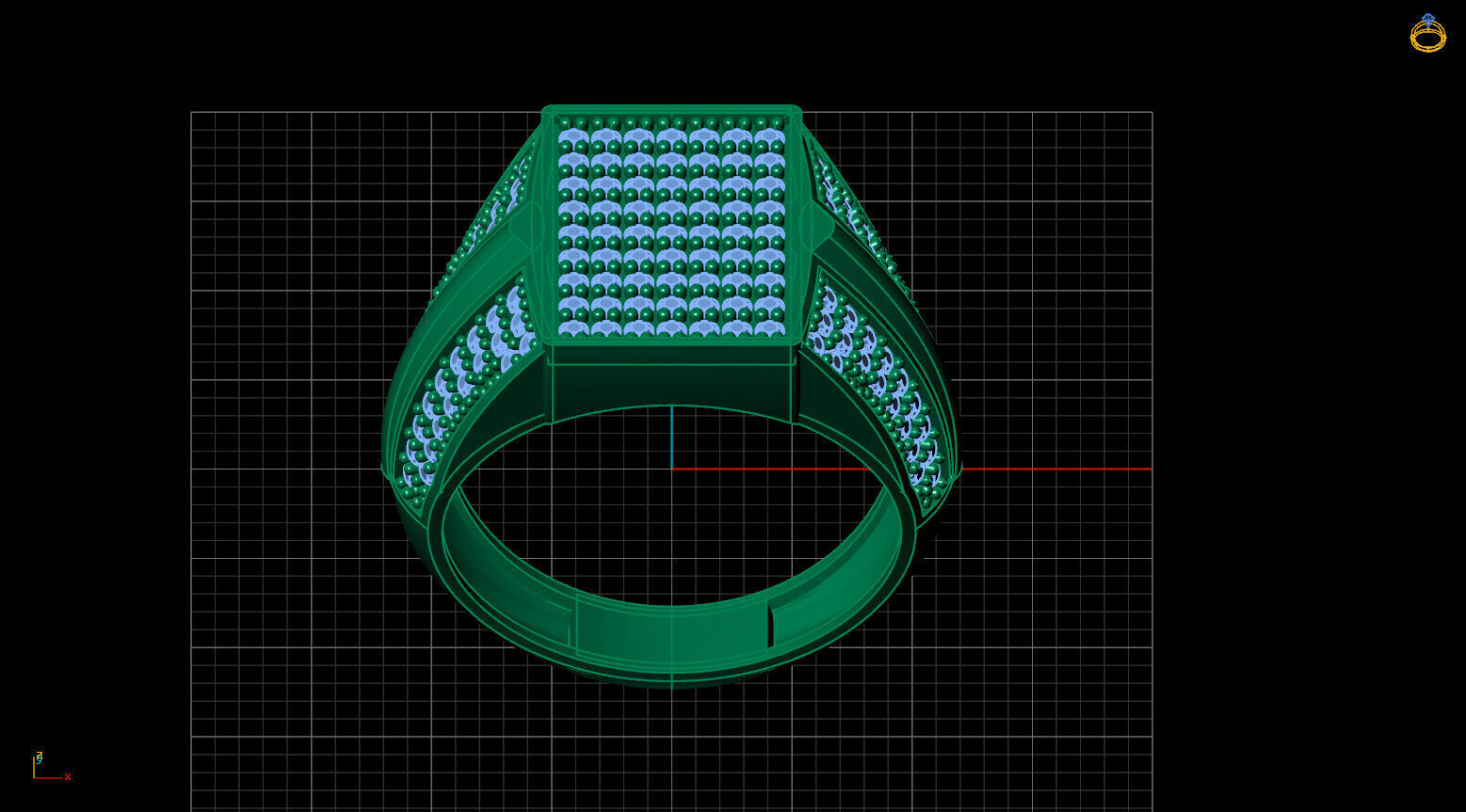 Print Ready STL 3DM Gents Rings Diamond Men Ring 3D print model_3