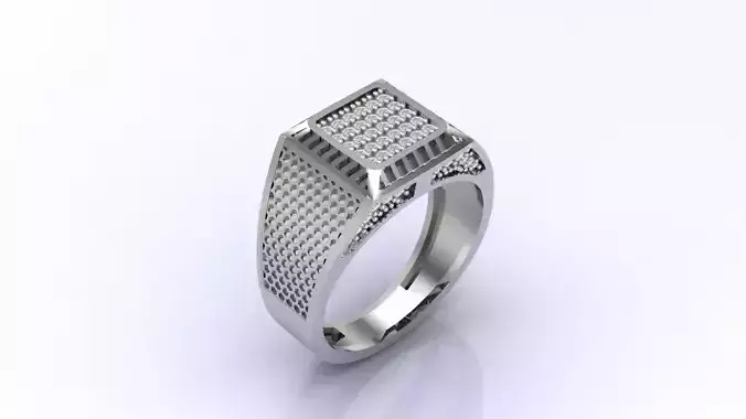 Print Ready STL 3DM  Gents Rings Diamond Men Ring 