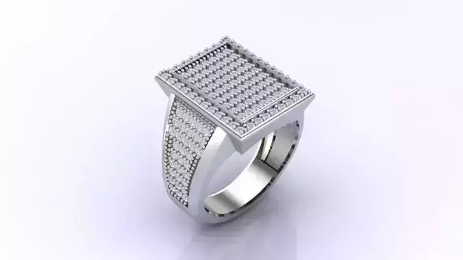 Print Ready STL 3DM  Gents Rings Diamond Men Ring 