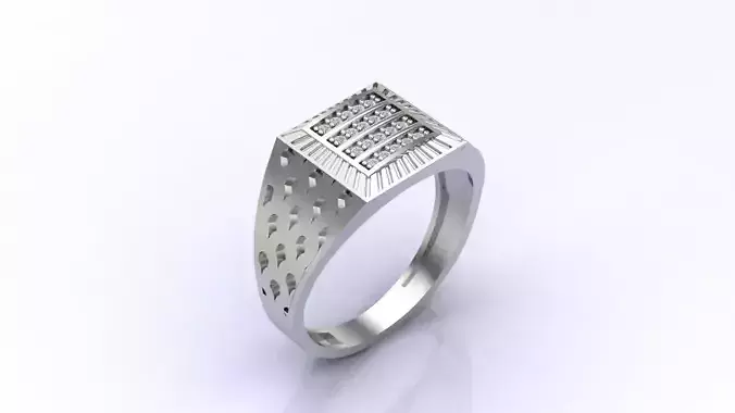 Print Ready STL 3DM  Gents Rings Diamond Men Ring 