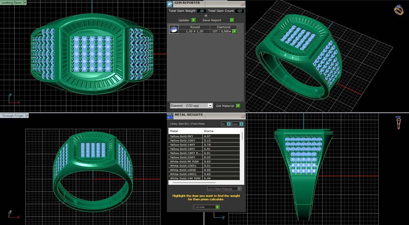 Print Ready STL 3DM Gents Rings Diamond Men Ring 3D print model_6