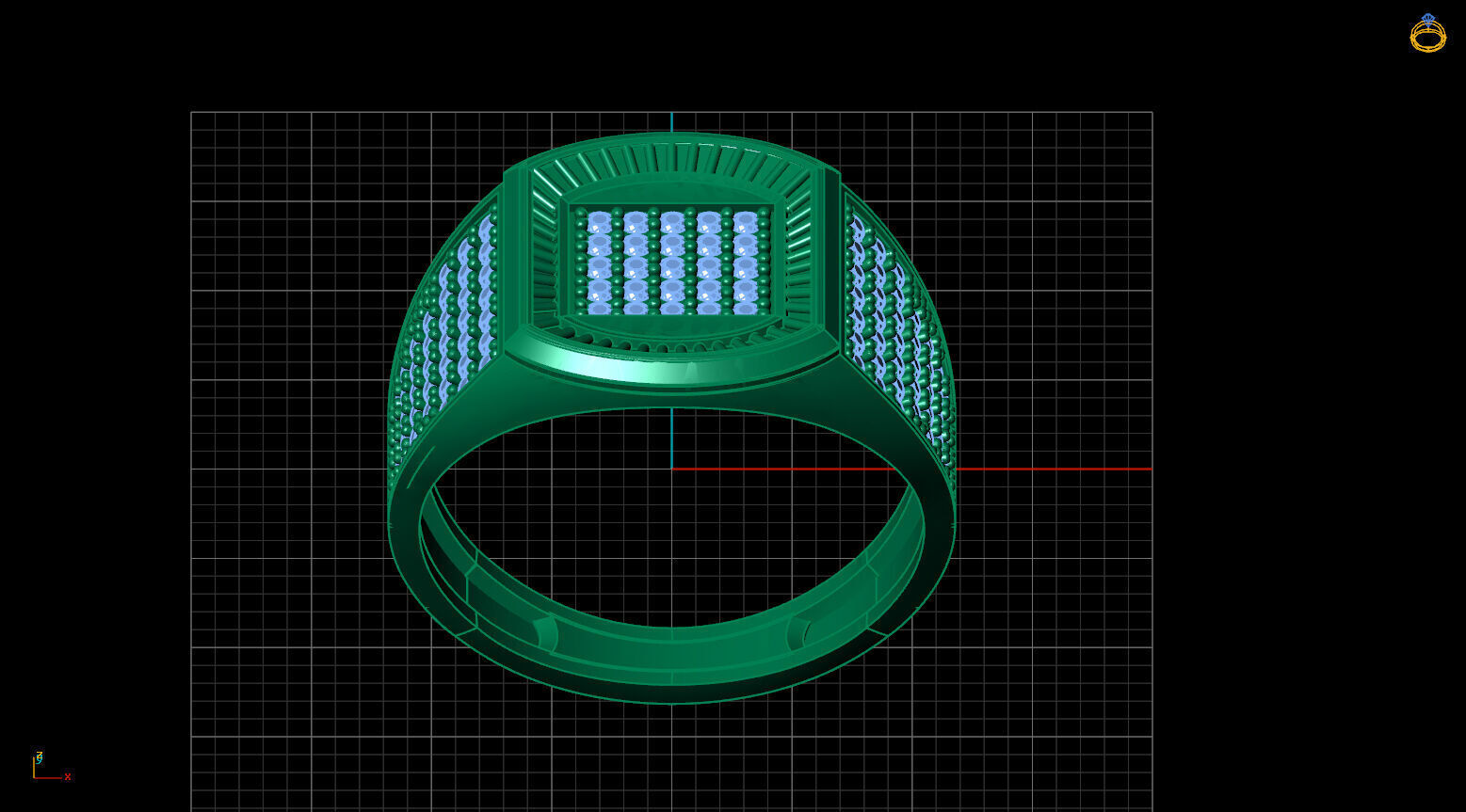 Print Ready STL 3DM Gents Rings Diamond Men Ring 3D print model_3